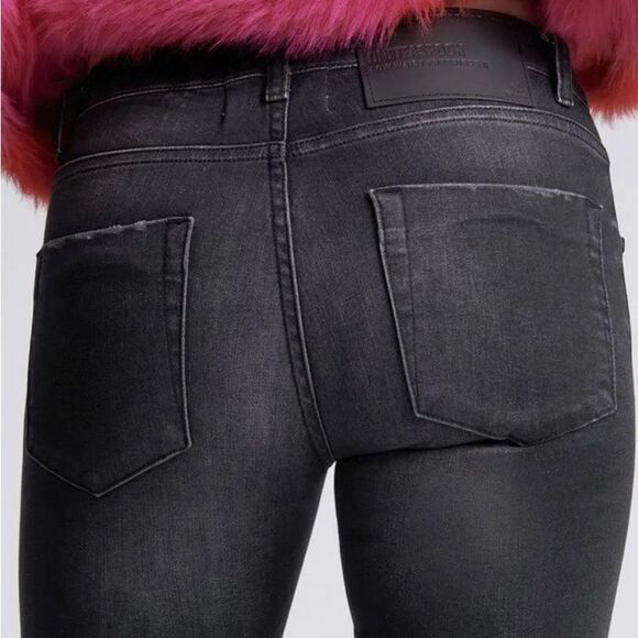 One Teaspoon Freebirds Low Waist Stretch Skinny Denim Jeans - Black sz 36 NWT - Picture 3 of 16